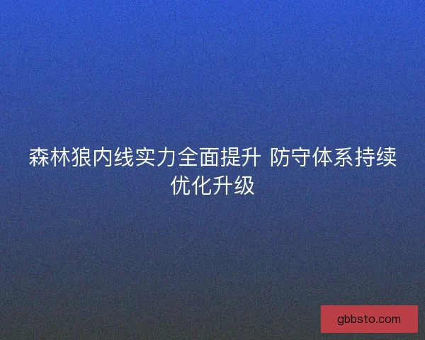 森林狼内线实力全面提升 防守体系持续优化升级