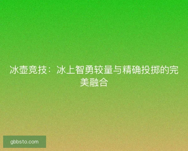 冰壶竞技：冰上智勇较量与精确投掷的完美融合